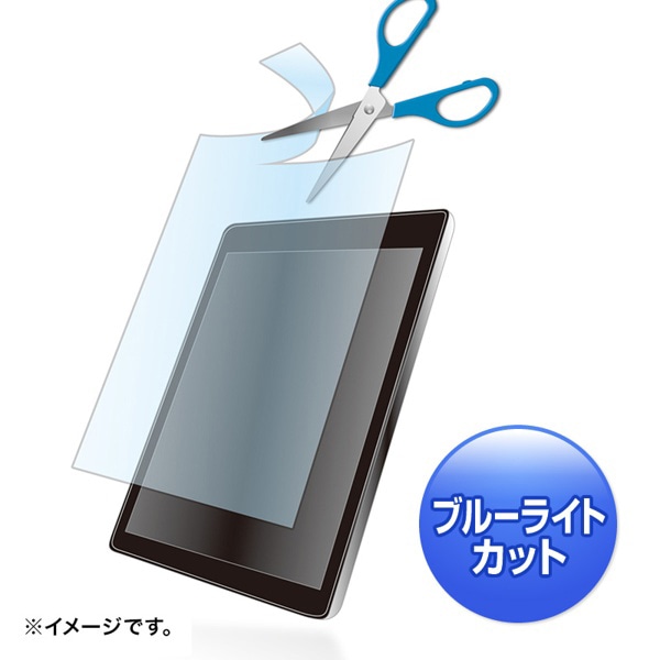 サンワサプライ 液晶保護指紋防止光沢フィルム ブルーライトカット フリーカットタイプ 8.0型対応 LCD-80WBCF 1個（ご注文単位1個）【直送品】