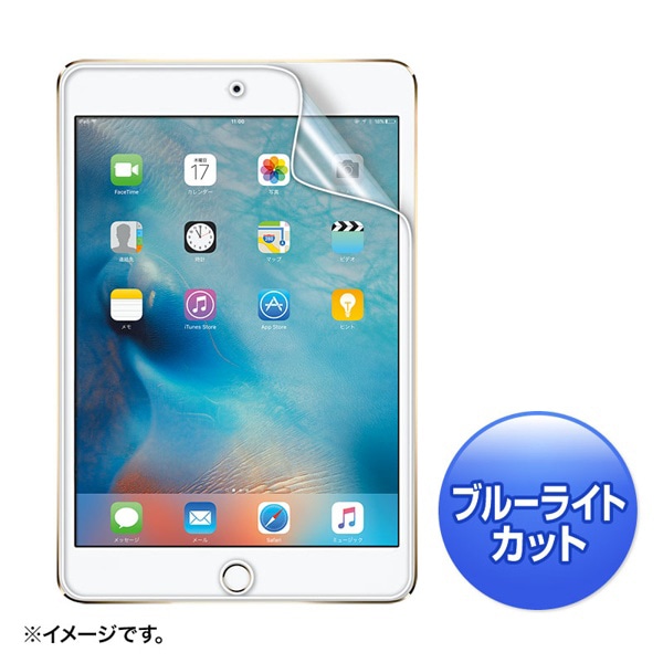 サンワサプライ 液晶保護フィルム iPad mini 4用 ブルーライトカット 指紋防止 光沢 LCD-IPM4BC 1個（ご注文単位1個）【直送品】