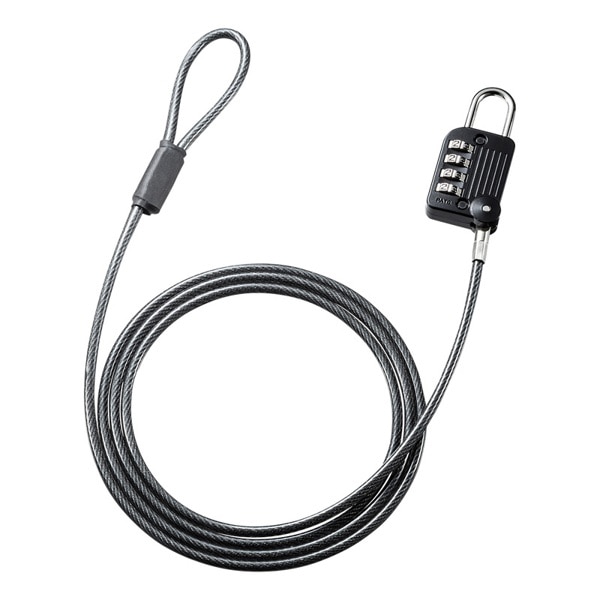 サンワサプライ ワイヤー一体型ダイヤル錠 ブラック SLE-32S 1個（ご注文単位1個）【直送品】