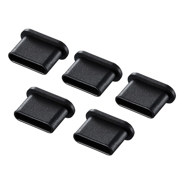 サンワサプライ USB Type-C コネクタキャップ ブラック 5個入 TK-CAP6BK 1個（ご注文単位1個）【直送品】