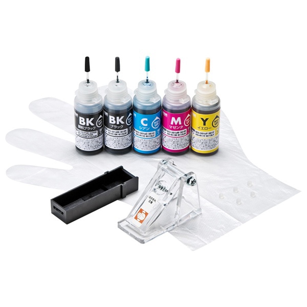 サンワサプライ 詰め替えインク キャノン 工具付き 5色 BCI-380／XKI-N10PG INK-C380S30S5 1個（ご注文単位1個）【直送品】