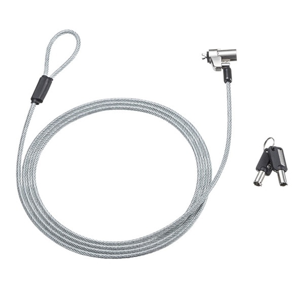 サンワサプライ ワイヤーシリンダ錠 NobleWedgeスロット対応 SLE-35S 1個（ご注文単位1個）【直送品】