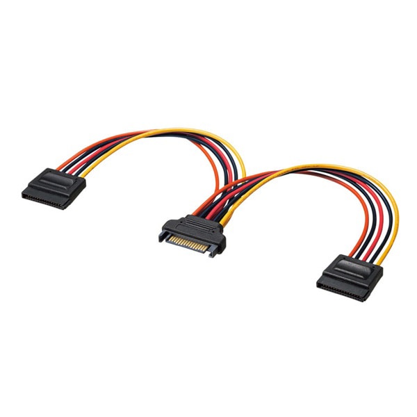 サンワサプライ シリアルATA電源2分岐ケーブル 20cm TK-PWSATA10-02 1個（ご注文単位1個）【直送品】