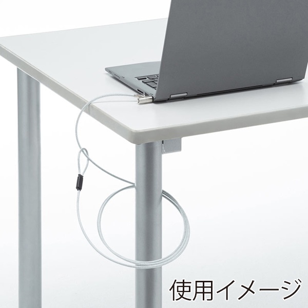 サンワサプライ セキュリティワイヤー・シリンダ nanoスロット対応 SLE-38S 1個（ご注文単位1個）【直送品】