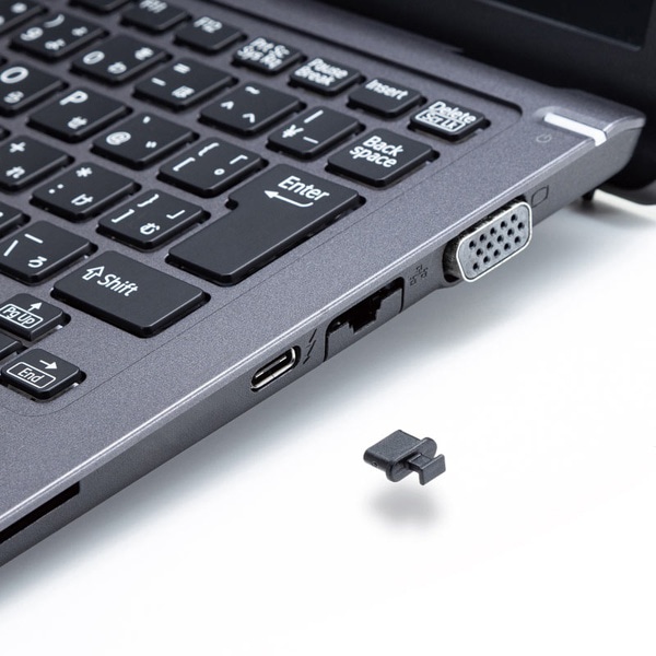 サンワサプライ USB Type-C コネクタキャップ メス用 ツマミ付き ブラック 5個入 TK-CAP8BK 1個（ご注文単位1個）【直送品】