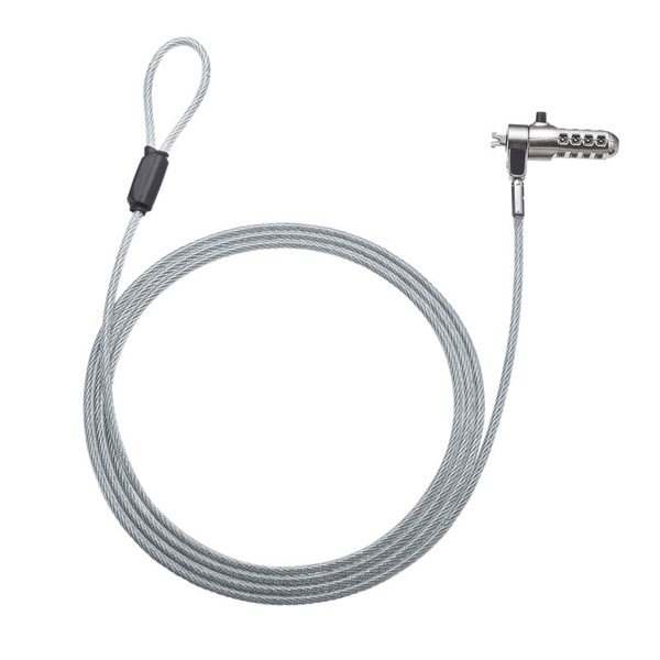 サンワサプライ セキュリティワイヤー・ダイヤル nanoスロット対応 SLE-40S 1個(ご注文単位1個)【直送品】