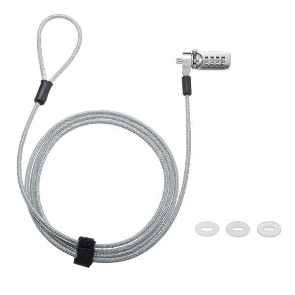 サンワサプライ セキュリティワイヤー・ダイヤル錠 標準スロット対応 SLE-39S 1個（ご注文単位1個）【直送品】