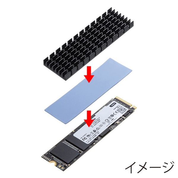 サンワサプライ M.2 SSD用ヒートシンク ブラック TK-HM5BK 1個（ご注文単位1個）【直送品】
