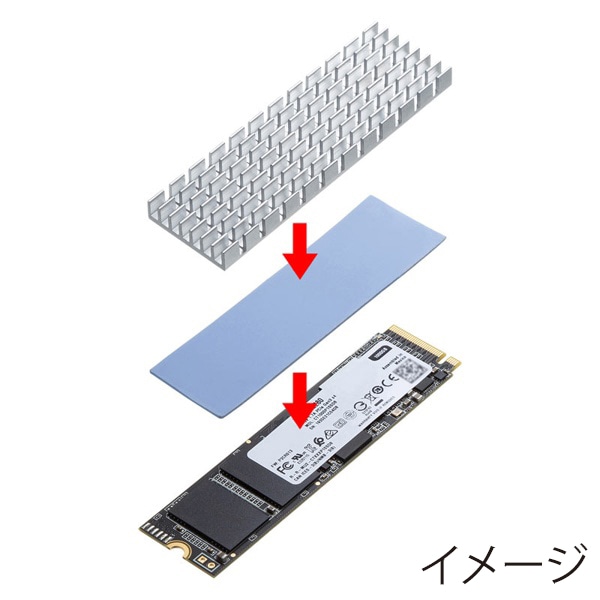 サンワサプライ M.2 SSD用ヒートシンク シルバー TK-HM5S 1個(ご注文単位1個)【直送品】