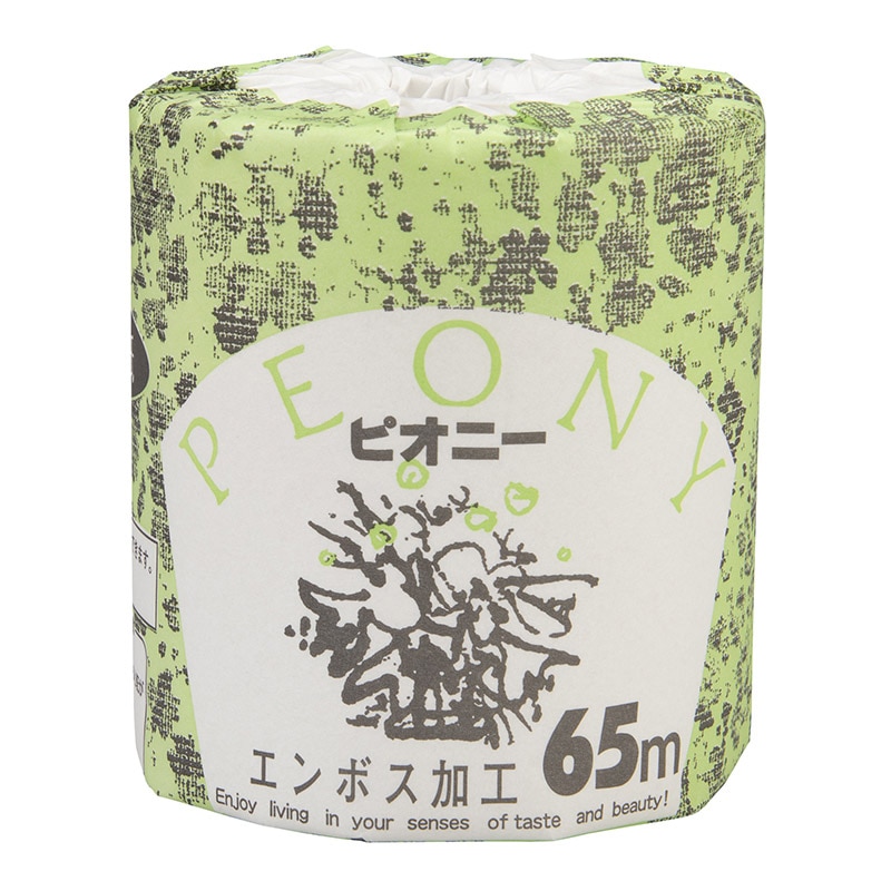 トイレットペーパー　ピオニー　個包装 シングル　1ロール　65m  1個（ご注文単位100個）【直送品】
