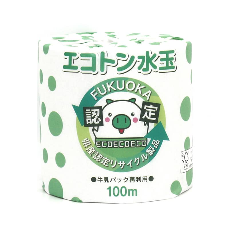 高千穂産業 大分製紙 トイレットペーパー エコトン水玉 107mm×100m 60巻 1032000003 1箱（ご注文単位1箱）【直送品】