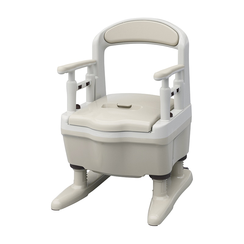 ポータブルトイレジャスピタ　ベージュ 533-920　標準便座  1個（ご注文単位1個）【直送品】