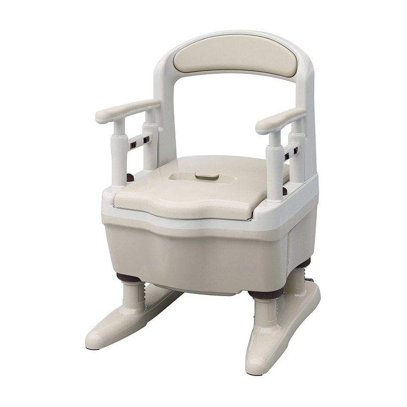ポータブルトイレジャスピタ　ベージュ 暖房便座 533-922 1個（ご注文単位1個）【直送品】