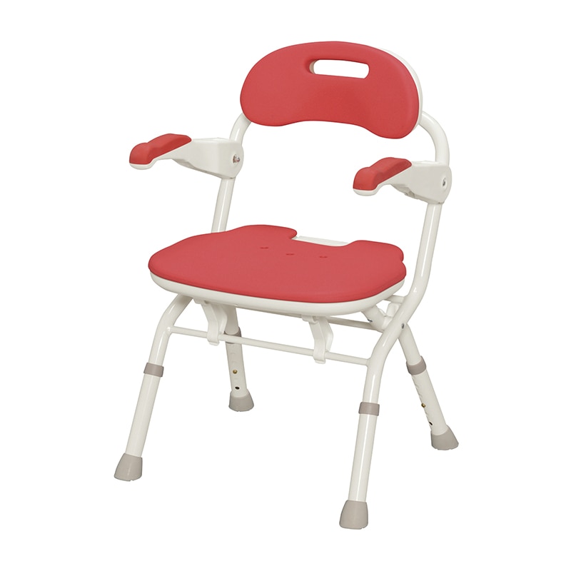 折りたたみシャワーベンチ FSフィット レッド 536-056 1個(ご注文単位1個)【直送品】