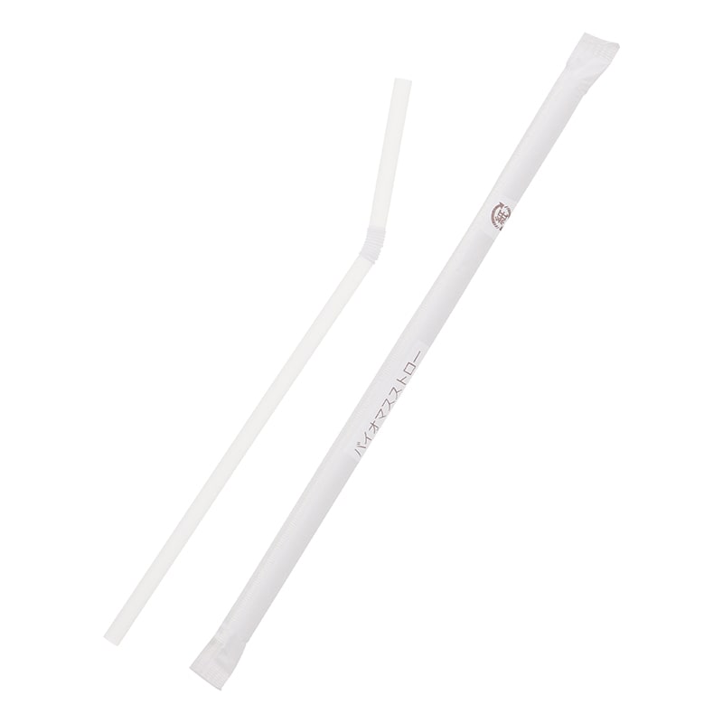 江戸川物産 曲がるバイオマスストロー 6mm 紙包 単袋 GPE621NFP 半透明 500本/箱