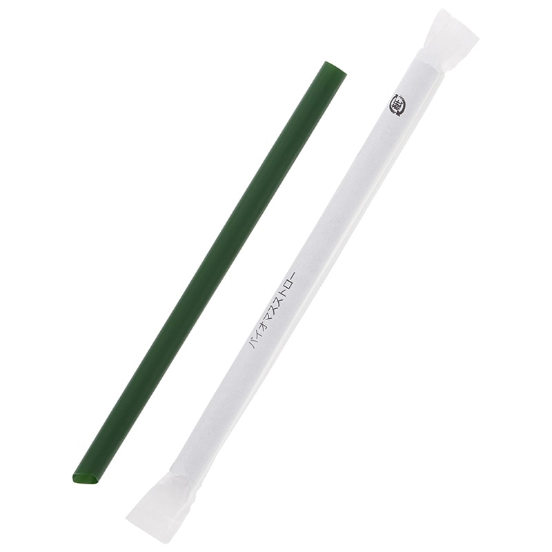 江戸川物産 バイオマスストロー スピアカット 12mm 紙包 単袋 GPE1221GSP 緑 200本/箱