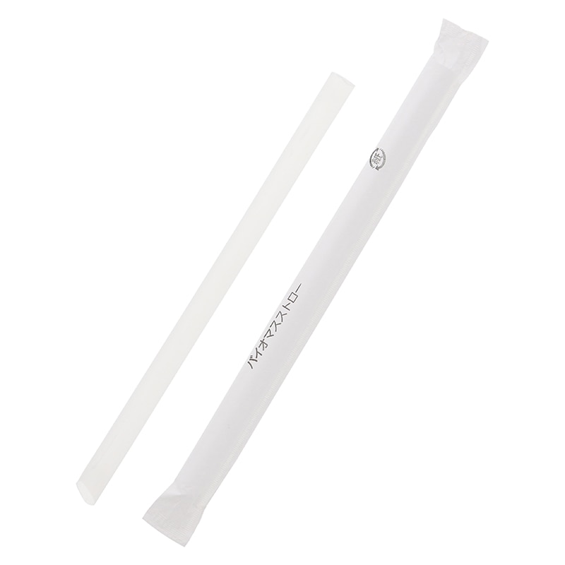 江戸川物産 バイオマスストロー スピアカット 12mm 紙包 単袋 GPE1221NSP 半透明 200本/箱