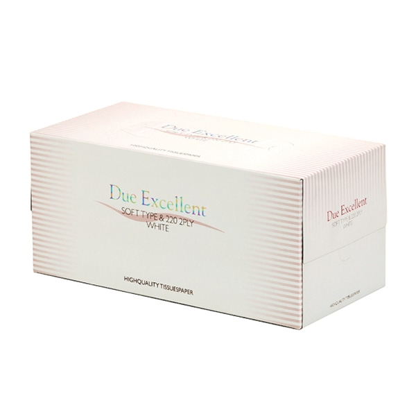 イデシギョー ボックスティッシュ　デューエクセレント 220組　440枚  1個（ご注文単位20個）【直送品】