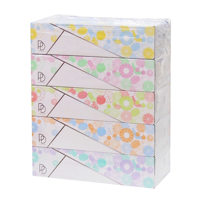 イデシギョー ボックスティッシュ　ポップデザート 200組　400枚 5個/パック（ご注文単位24パック）【直送品】