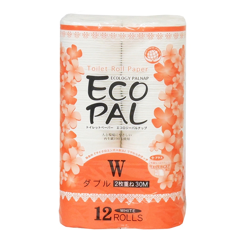 イデシギョー トイレットペーパー　エコロジーパルナップ ダブル　30m　12ロール/パック（ご注文単位16パック）【直送品】