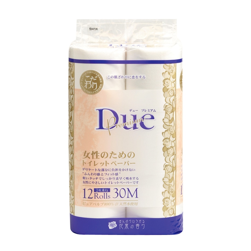 イデシギョー トイレットペーパー　デュープレミアム ダブル　30m　12ロール/パック（ご注文単位16パック）【直送品】