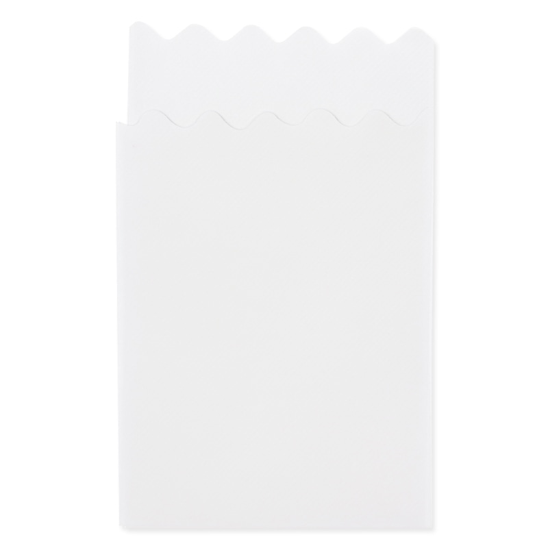 イデシギョー 紙ナプキン 6折 ポリ入 波 白無地 100枚/袋