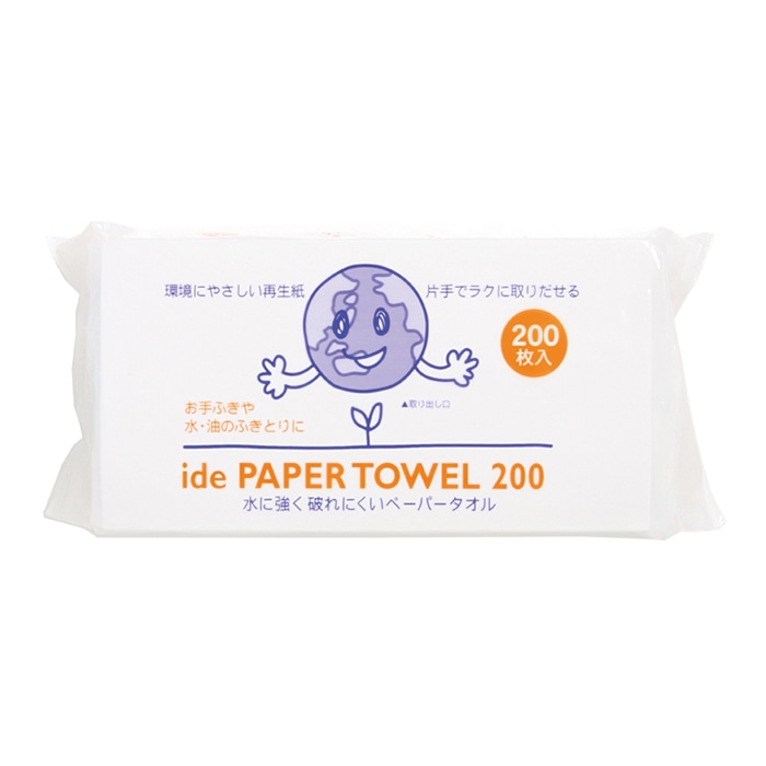 イデシギョー ideペーパータオル 200枚  1個（ご注文単位50個）【直送品】