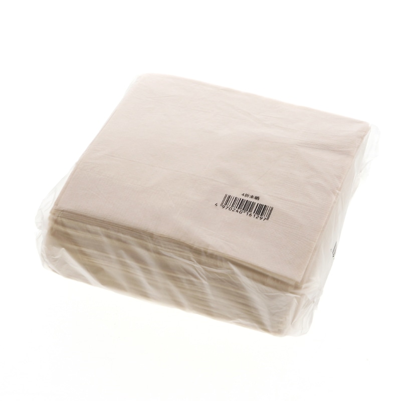 イデシギョー 紙ナプキン 4折 ポリ入 未晒 125枚/袋