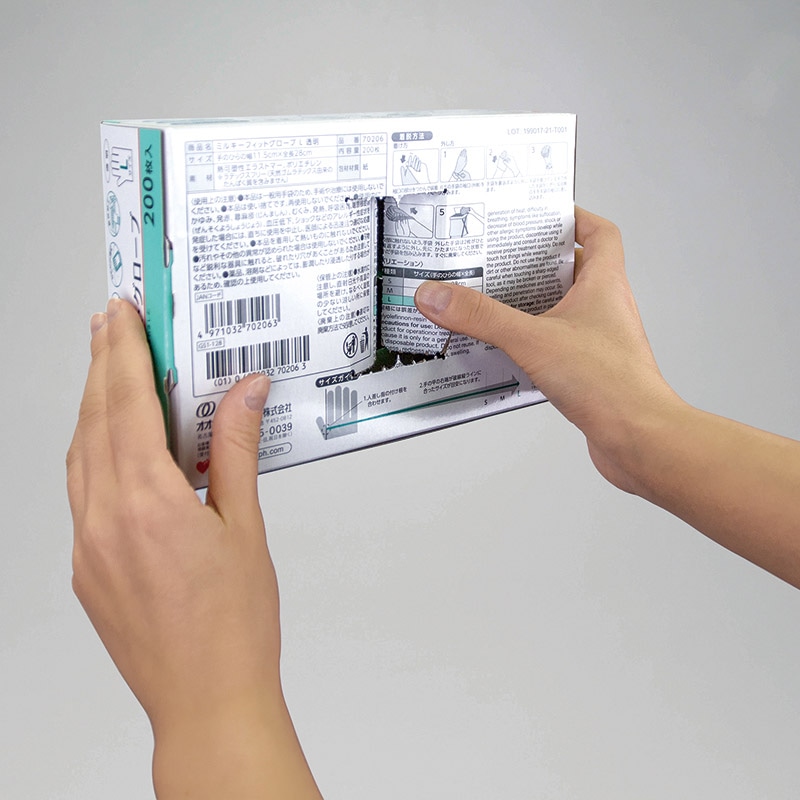 オオサキメディカル ポリグローブ PHミルキーフィットグローブ L 透明 70206 200枚入/箱(ご注文単位20箱)【直送品】