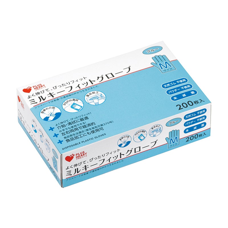 オオサキメディカル ポリグローブ　PHミルキーフィットグローブ M　ブルー　 70209 200枚入/箱（ご注文単位20箱）【直送品】
