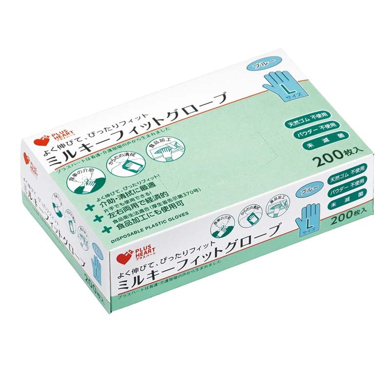 オオサキメディカル ポリグローブ　PHミルキーフィットグローブ L　ブルー　 70210 200枚入/箱（ご注文単位20箱）【直送品】