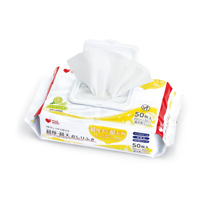 オオサキメディカル おしりふき PH 超厚・超大おしりふき ふた付 72013 50枚入/個(ご注文単位12個)【直送品】