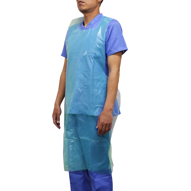 プラスチックエプロン グリーン 004-41393 100枚入 8個/箱(ご注文単位1箱)【直送品】