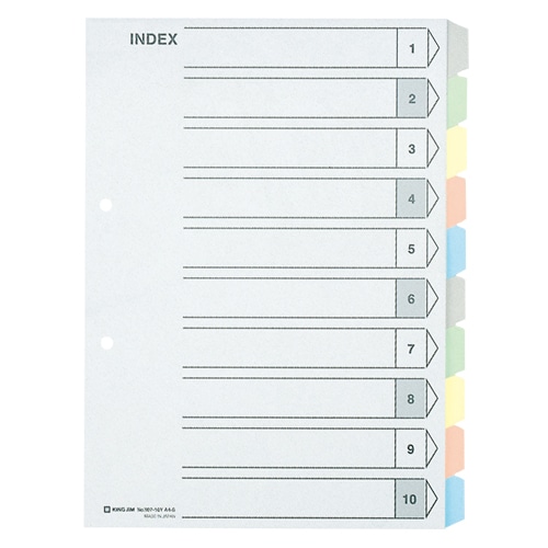 907-10Y カラーインデックス5色10山　A4縦型 1冊 (ご注文単位1冊)【直送品】