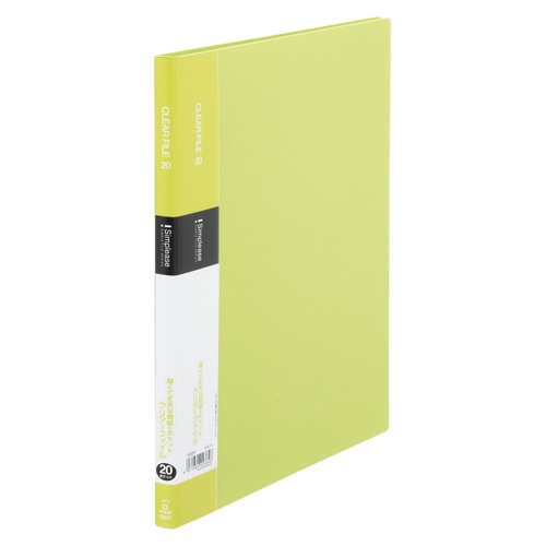136SPｷﾐ シンプリーズクリアーファイル20P　黄緑 1冊 (ご注文単位1冊)【直送品】