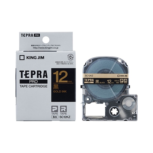 SC12KZ PROテープ カラーラベル 黒/金文字 1個 (ご注文単位1個)【直送品】