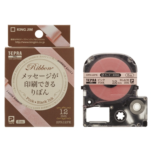 SFR12PK テプラPROテ-プりぼんピンク／黒 1個 (ご注文単位1個)【直送品】