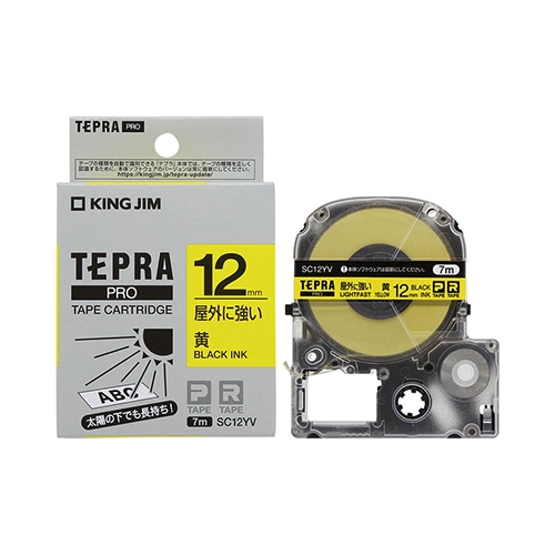 SC12YV テプラPROテ-プ屋外に強い黄/黒文字 1個 (ご注文単位1個)【直送品】