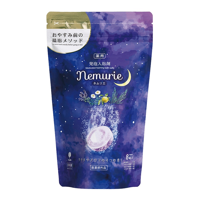 紀陽除虫菊 薬用発泡入浴剤 ネムリエ アソート 40g 8錠入 N-8933 1個（ご注文単位6個）【直送品】