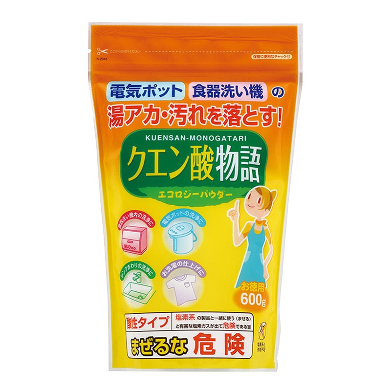 紀陽除虫菊 洗浄剤 クエン酸物語 600g K-2045 1個（ご注文単位10個）【直送品】