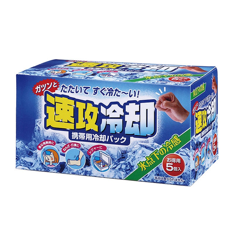 紀陽除虫菊 携帯用冷却パック 速攻冷却 5個入 K-2593 1個（ご注文単位20個）【直送品】