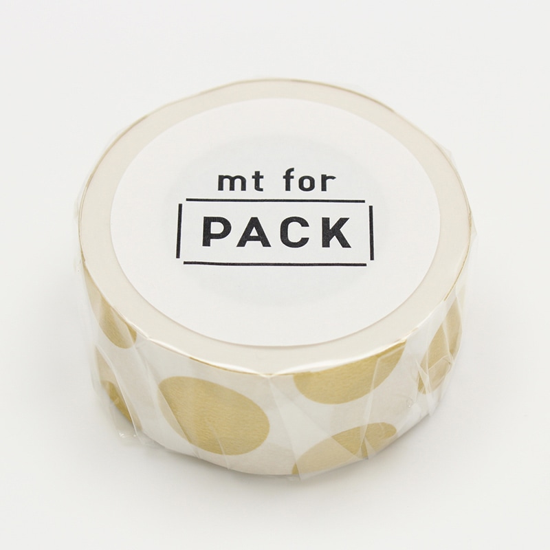 カモ井加工紙 強粘着テープ mt for PACK ドット・金 MTPACK06 1巻（ご注文単位1巻）【直送品】