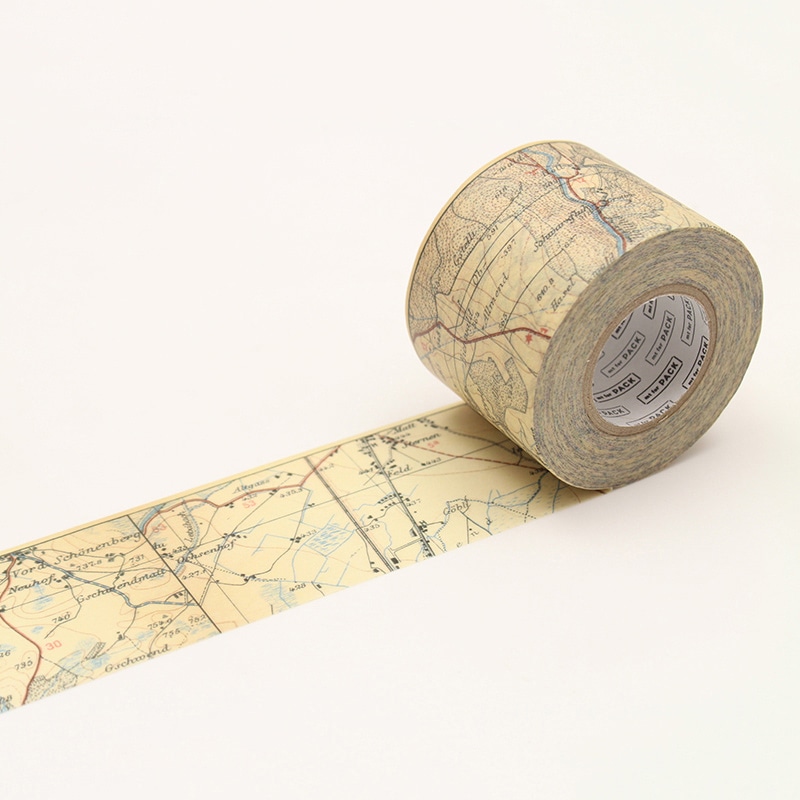 カモ井加工紙 強粘着テープ mt for PACK 地図・ヴィンテージ MTPACK13 1巻(ご注文単位1巻)【直送品】