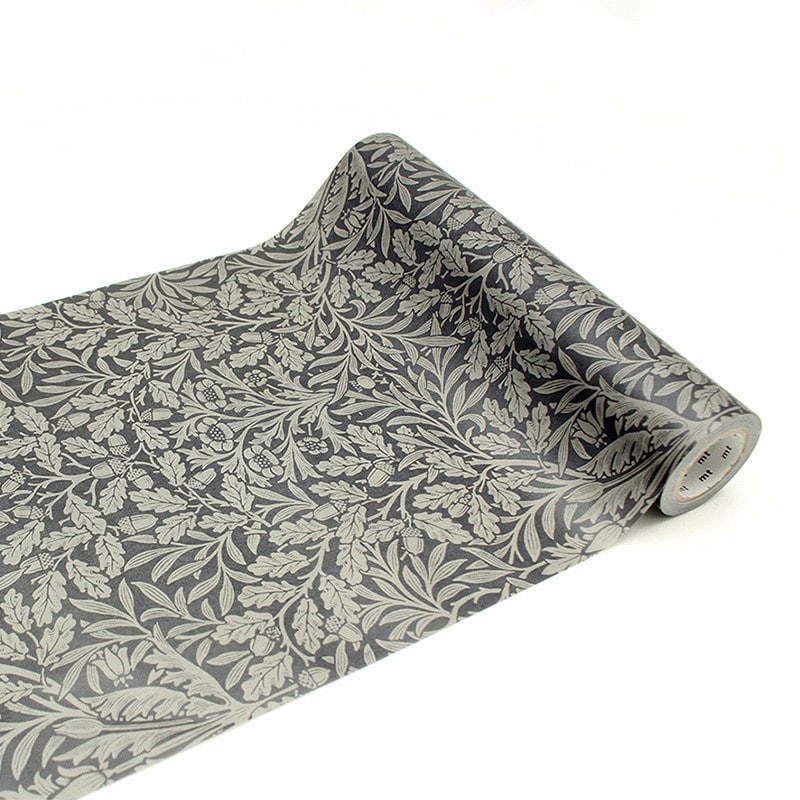 カモ井加工紙 mt casa フリース ロール モリス Pure Acron Charcoal oal／Gilver MTCAF2328 1巻（ご注文単位1巻）【直送品】