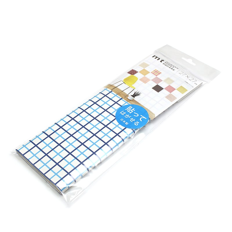 方眼・ライトブルー×ネイビー