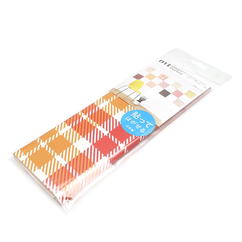 チェック・オレンジ×レッド