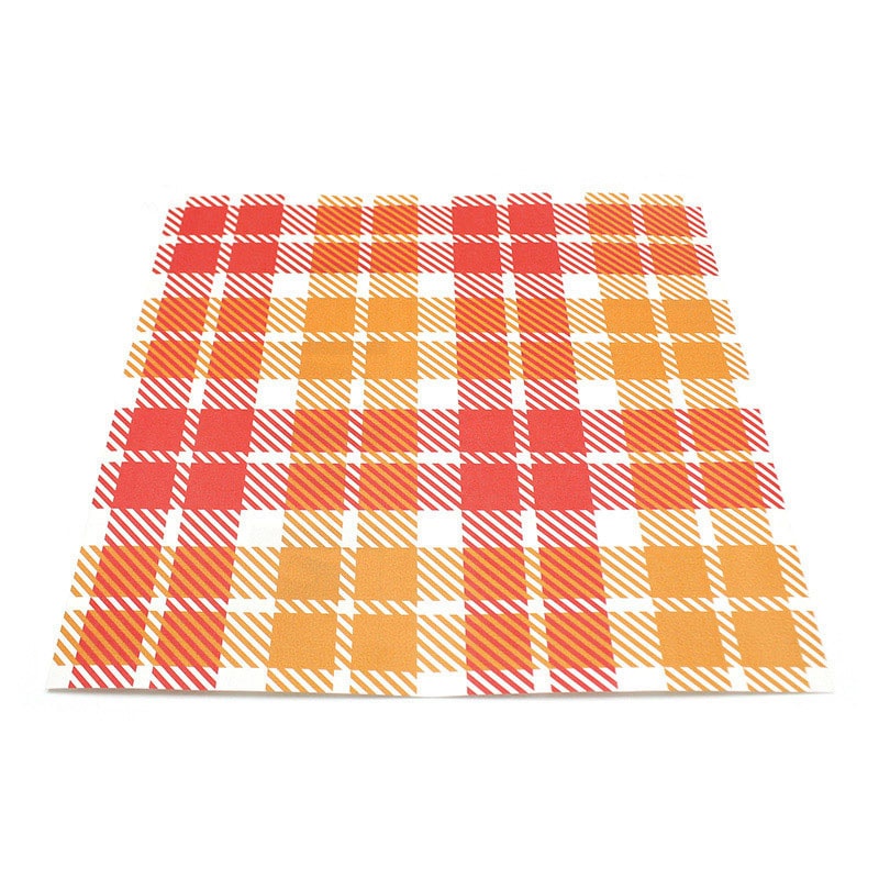 カモ井加工紙 mt casa リメイクシートスクエア チェック・オレンジ×レッド MTCARS014 1枚（ご注文単位1枚）【直送品】