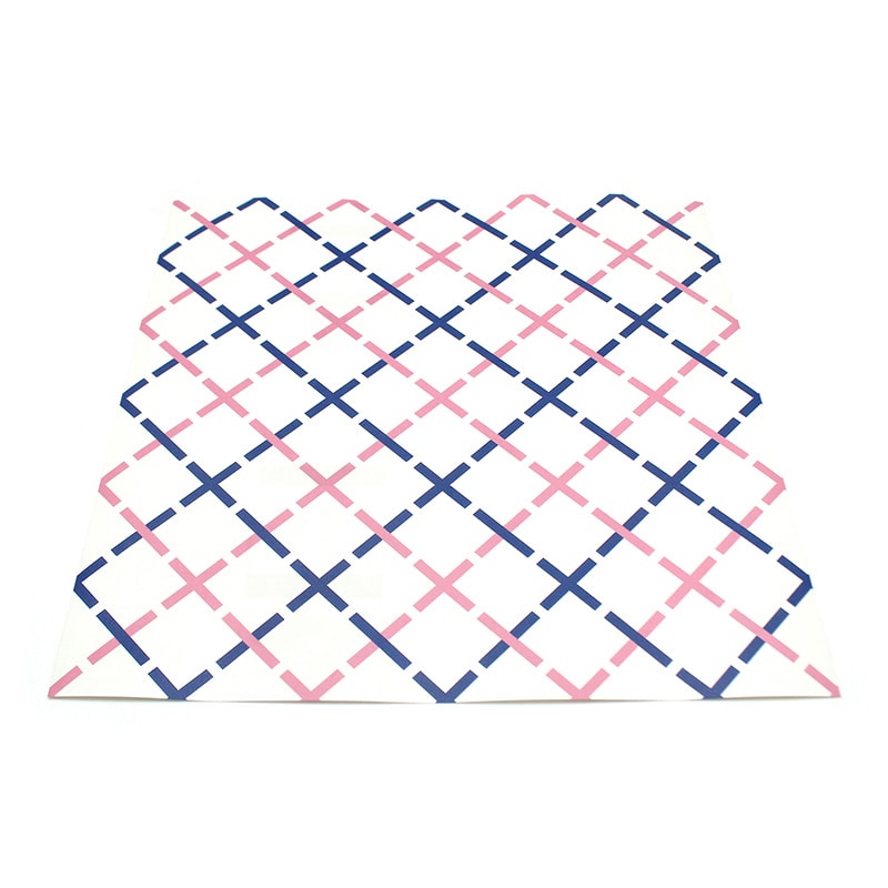 カモ井加工紙 mt casa リメイクシートスクエア クロス・ネイビー×ピンク MTCARS016 1枚(ご注文単位1枚)【直送品】