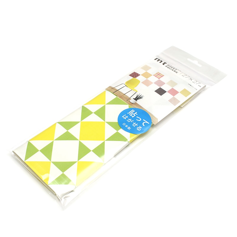 カモ井加工紙 mt casa リメイクシートスクエア ダイヤ・イエロー×イエローグリーン MTCARS024 1枚（ご注文単位1枚）【直送品】