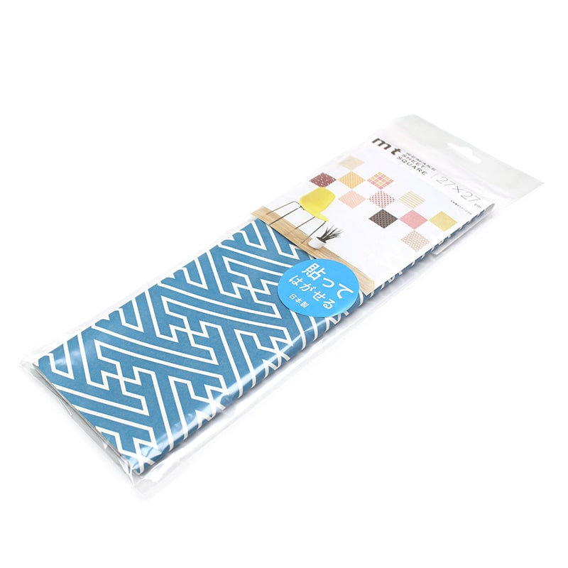 カモ井加工紙 mt casa リメイクシートスクエア 紗綾形・納戸色 MTCARS039 1枚（ご注文単位1枚）【直送品】